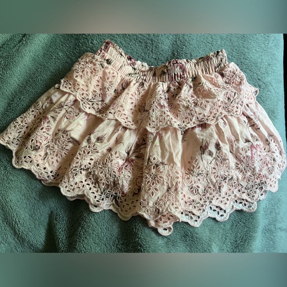 Gap x Love Shack Fancy Floral eyelet Skirt in Pink and Cream S - Picture 2 of 6